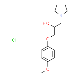 ChemSpider 2D Image | 1-(4-Methoxyphenoxy)-3-(1-pyrrolidinyl)-2-propanol hydrochloride (1:1) | C14H22ClNO3