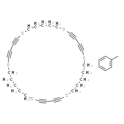 ChemSpider 2D Image | 1,6,12,17,23,28-Hexathiacyclotritriaconta-2,4,13,15,24,26-hexayne - toluene (1:1) | C34H38S6