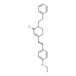 ChemSpider 2D Image | 3-[2-(4-Ethoxyphenyl)vinyl]-6-(2-phenylethyl)-2-cyclohexen-1-one | C24H26O2