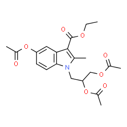 ChemSpider 2D Image | Ethyl 5-acetoxy-1-(2,3-diacetoxypropyl)-2-methyl-1H-indole-3-carboxylate | C21H25NO8