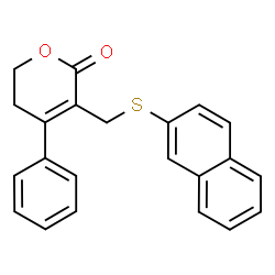 ChemSpider 2D Image | 3-[(2-Naphthylsulfanyl)methyl]-4-phenyl-5,6-dihydro-2H-pyran-2-one | C22H18O2S