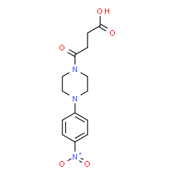 ChemSpider 2D Image | 4-[4-(4-Nitrophenyl)-1-piperazinyl]-4-oxobutanoic acid | C14H17N3O5