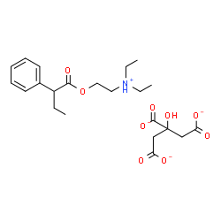 ChemSpider 2D Image | diethyl-[2-(2-phenylbutanoyloxy)ethyl]ammonium citrate | C22H31NO9