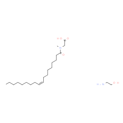 ChemSpider 2D Image | N-Methyl-N-[(9Z)-9-octadecenoyl]glycine - 2-aminoethanol (1:1) | C23H46N2O4