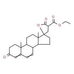 ChemSpider 2D Image | Ethyl 10,13-dimethyl-3,5'-dioxo-1,2,3,4',5',8,9,10,11,12,13,14,15,16-tetradecahydro-3'H-spiro[cyclopenta[a]phenanthrene-17,2'-furan]-4'-carboxylate | C25H32O5