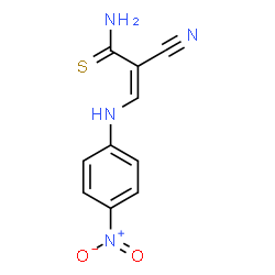 ChemSpider 2D Image | (2Z)-2-Cyano-3-[(4-nitrophenyl)amino]-2-propenethioamide | C10H8N4O2S