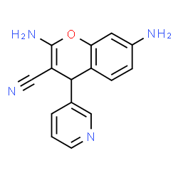 ChemSpider 2D Image | 2,7-Diamino-4-pyridin-3-yl-4H-chromene-3-carbonitrile | C15H12N4O