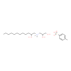 ChemSpider 2D Image | N-(2,3-Dihydroxypropyl)-2-hydroxy-N,N-dimethyl-1-dodecanaminium 4-methylbenzenesulfonate | C24H45NO6S