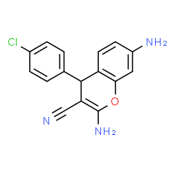 ChemSpider 2D Image | 2,7-Diamino-4-(4-chlorophenyl)-4H-chromene-3-carbonitrile | C16H12ClN3O