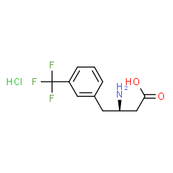 ChemSpider 2D Image | (R)-3-Amino-4-(3-(trifluoromethyl)phenyl)butanoic acid hydrochloride | C11H13ClF3NO2