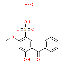 ChemSpider 2D Image | 5-Benzoyl-4-hydroxy-2-methoxybenzenesulfonic acid hydrate (1:1) | C14H14O7S