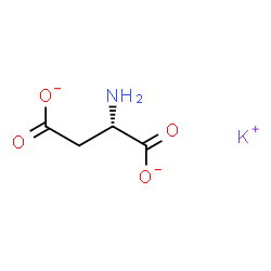 ChemSpider 2D Image | Butanedioate, 2-amino-, potassium salt, (2S)- (1:1) | C4H5KNO4