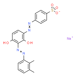 ChemSpider 2D Image | Sodium 4-({3-[(2,3-dimethylphenyl)diazenyl]-2,4-dihydroxyphenyl}diazenyl)benzenesulfonate | C20H17N4NaO5S