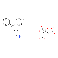 ChemSpider 2D Image | 2-[1-(4-chlorophenyl)-1-phenyl-ethoxy]propyl-dimethyl-ammonium citrate | C25H30ClNO8