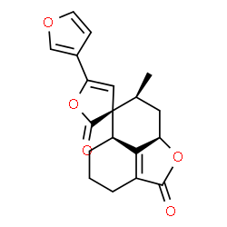 ChemSpider 2D Image | (3S,5a'R,7'S,8a'R)-5-(3-Furyl)-7'-methyl-3',5',5a',7',8',8a'-hexahydrospiro[furan-3,6'-naphtho[1,8-bc]furan]-2,2'(4'H)-dione | C19H18O5
