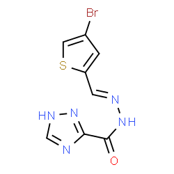 ChemSpider 2D Image | N'-[(E)-(4-Bromo-2-thienyl)methylene]-1H-1,2,4-triazole-3-carbohydrazide | C8H6BrN5OS