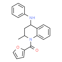 ChemSpider 2D Image | (4-Anilino-2-methyl-3,4-dihydro-1(2H)-quinolinyl)(2-furyl)methanone | C21H20N2O2