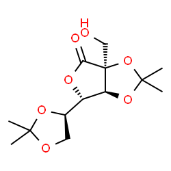 ChemSpider 2D Image | (3aS,6S,6aS)-6-[(4R)-2,2-Dimethyl-1,3-dioxolan-4-yl]-3a-(hydroxymethyl)-2,2-dimethyldihydrofuro[3,4-d][1,3]dioxol-4(3aH)-one | C13H20O7