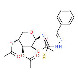 ChemSpider 2D Image | 2,3,4-Tri-O-acetyl-N-{[(2E)-2-benzylidenehydrazino]carbonothioyl}-beta-D-xylopyranosylamine | C19H23N3O7S