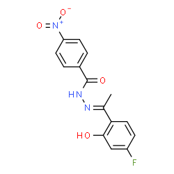 ChemSpider 2D Image | N'-[(1E)-1-(4-Fluoro-2-hydroxyphenyl)ethylidene]-4-nitrobenzohydrazide | C15H12FN3O4