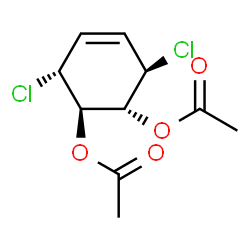 ChemSpider 2D Image | (1R,2R,3R,6R)-3,6-Dichloro-4-cyclohexene-1,2-diyl diacetate | C10H12Cl2O4