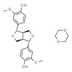 ChemSpider 2D Image | 4,4'-(1S,3aR,4S,6aR)-Tetrahydro-1H,3H-furo[3,4-c]furan-1,4-diylbis(2-methoxyphenol) - 1,4-dioxane (1:1) | C24H30O8