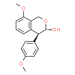 ChemSpider 2D Image | (3S,4S)-8-Methoxy-4-(4-methoxyphenyl)-3,4-dihydro-1H-isochromen-3-ol | C17H18O4