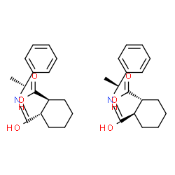 ChemSpider 2D Image | (1R,2R)-2-{[(1S)-1-Phenylethyl]carbamoyl}cyclohexanecarboxylic acid - (1S,2S)-2-{[(1S)-1-phenylethyl]carbamoyl}cyclohexanecarboxylic acid (1:1) | C32H42N2O6