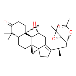ChemSpider 2D Image | (5beta,10alpha,11alpha,20S,23R,24S)-11-Hydroxy-3-oxo-24,25-epoxydammar-13(17)-en-23-yl acetate | C32H50O5