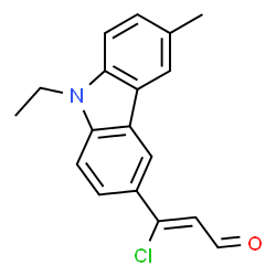 ChemSpider 2D Image | (2Z)-3-Chloro-3-(9-ethyl-6-methyl-9H-carbazol-3-yl)acrylaldehyde | C18H16ClNO