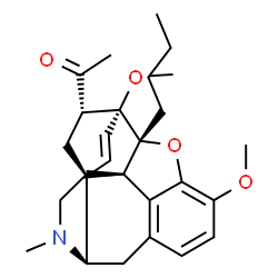 ChemSpider 2D Image | 1-[(1R,2S,6R,14R,15R,16S)-14-Butyl-11,15-dimethoxy-5-methyl-13-oxa-5-azahexacyclo[13.2.2.1~2,8~.0~1,6~.0~2,14~.0~12,20~]icosa-8(20),9,11,18-tetraen-16-yl]ethanone | C27H35NO4