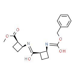 ChemSpider 2D Image | Methyl (1R,2S)-2-({[(1R,2S)-2-{[(benzyloxy)carbonyl]amino}cyclobutyl]carbonyl}amino)cyclobutanecarboxylate | C19H24N2O5