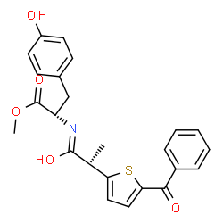 ChemSpider 2D Image | Methyl N-[(2S)-2-(5-benzoyl-2-thienyl)propanoyl]tyrosinate | C24H23NO5S