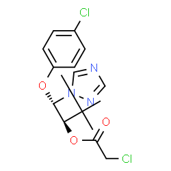 ChemSpider 2D Image | (1S,2R)-1-(4-Chlorophenoxy)-3,3-dimethyl-1-(1H-1,2,4-triazol-1-yl)-2-butanyl chloroacetate | C16H19Cl2N3O3
