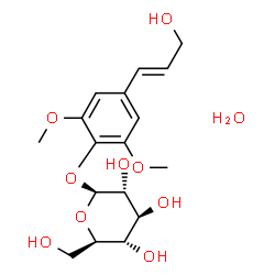 ChemSpider 2D Image | 4-[(1E)-3-Hydroxy-1-propen-1-yl]-2,6-dimethoxyphenyl beta-D-glucopyranoside hydrate (1:1) | C17H26O10