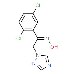 ChemSpider 2D Image | (1Z)-1-(2,5-Dichlorophenyl)-N-hydroxy-2-(1H-1,2,4-triazol-1-yl)ethanimine | C10H8Cl2N4O