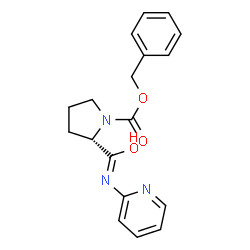 ChemSpider 2D Image | (2S)-1-[(Benzyloxy)carbonyl]-N-(2-pyridinyl)-2-pyrrolidinecarboximidic acid | C18H19N3O3