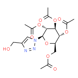 ChemSpider 2D Image | 4-(Hydroxymethyl)-1-(2,3,4,6-tetra-O-acetyl-beta-D-glucopyranosyl)-1H-1,2,3-triazole | C17H23N3O10