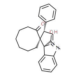 ChemSpider 2D Image | (1S,2'S,4'S)-1'-Methyl-4'-phenyl-2H-dispiro[cyclooctane-1,3'-pyrrolidine-2',3''-indole]-2,2''(1''H)-dione | C25H28N2O2