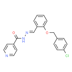 ChemSpider 2D Image | N'-[(E)-{2-[(4-Chlorobenzyl)oxy]phenyl}methylene]isonicotinohydrazide | C20H16ClN3O2