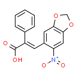 ChemSpider 2D Image | (2E)-3-(6-Nitro-1,3-benzodioxol-5-yl)-2-phenylacrylic acid | C16H11NO6