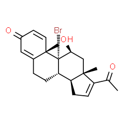 ChemSpider 2D Image | (11beta)-9-Bromo-11-hydroxypregna-1,4,16-triene-3,20-dione | C21H25BrO3