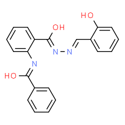 ChemSpider 2D Image | N-(2-{[(2E)-2-(2-Hydroxybenzylidene)hydrazino]carbonyl}phenyl)benzamide | C21H17N3O3