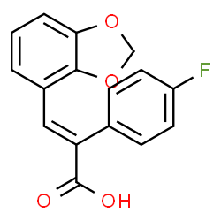 ChemSpider 2D Image | (2E)-3-(1,3-Benzodioxol-4-yl)-2-(4-fluorophenyl)acrylic acid | C16H11FO4