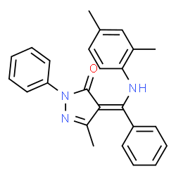 ChemSpider 2D Image | (4Z)-4-{[(2,4-Dimethylphenyl)amino](phenyl)methylene}-5-methyl-2-phenyl-2,4-dihydro-3H-pyrazol-3-one | C25H23N3O
