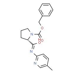 ChemSpider 2D Image | Benzyl (2S)-2-[(5-methyl-2-pyridinyl)carbamoyl]-1-pyrrolidinecarboxylate | C19H21N3O3