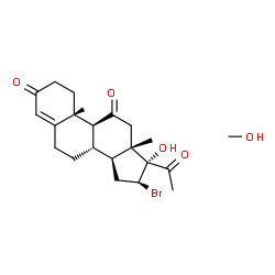 ChemSpider 2D Image | (16beta)-16-Bromo-17-hydroxypregn-4-ene-3,11,20-trione - methanol (1:1) | C22H31BrO5