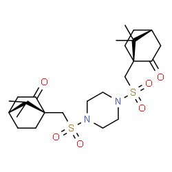 ChemSpider 2D Image | (1S,4R,1'S,4'R)-1,1'-[1,4-Piperazinediylbis(sulfonylmethylene)]bis(7,7-dimethylbicyclo[2.2.1]heptan-2-one) | C24H38N2O6S2