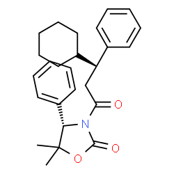 ChemSpider 2D Image | (4S)-3-[(3R)-3-Cyclohexyl-3-phenylpropanoyl]-5,5-dimethyl-4-phenyl-1,3-oxazolidin-2-one | C26H31NO3