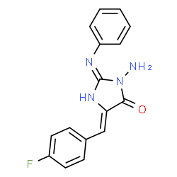 ChemSpider 2D Image | (5Z)-3-Amino-2-anilino-5-(4-fluorobenzylidene)-3,5-dihydro-4H-imidazol-4-one | C16H13FN4O